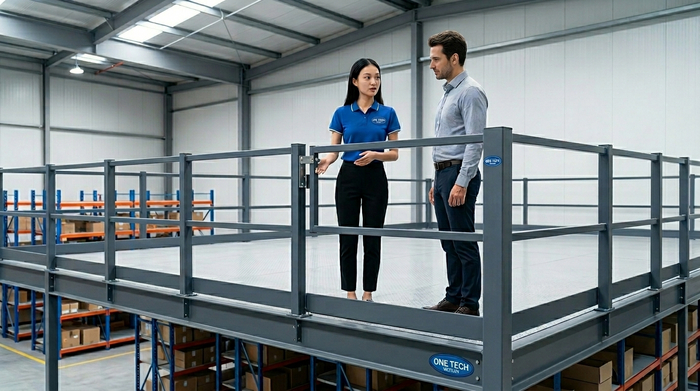 bàn giao kệ sàn mezzanine thực tế cho doanh nghiệp