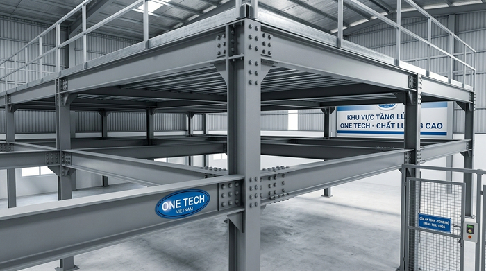 beam chính beam phụ kệ sàn mezzanine thực tế