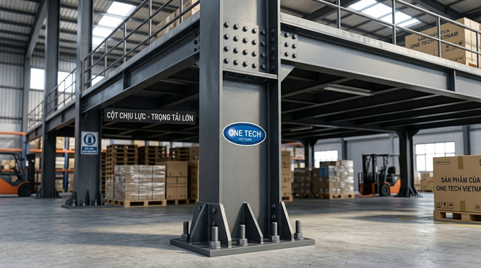 cột trụ chịu lực của kệ sàn mezzanine Tuyên Quang