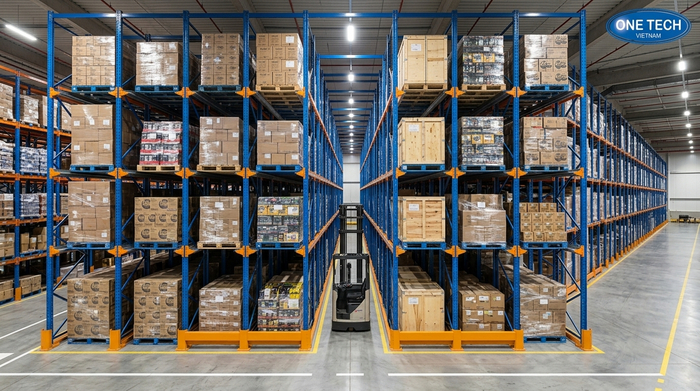 Kệ drive in nhiều tầng lưu trữ pallet Hình ảnh thực tế kệ drive in nhiều tầng lưu trữ pallet số 2