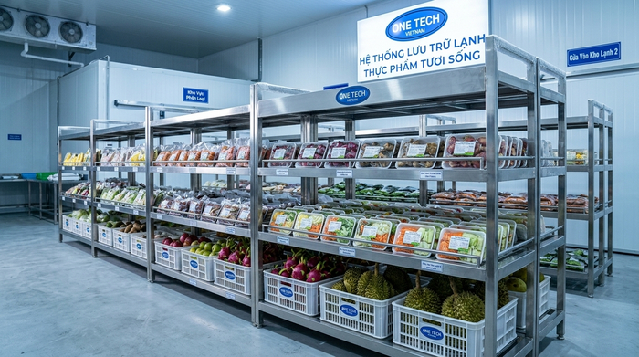 Kệ kho lạnh inox 304 chống ẩm cho kho thực phẩm tại Tuyên Quang