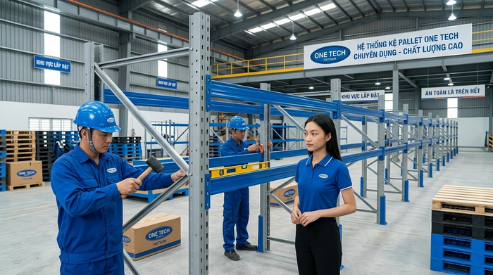 Thi công lắp đặt kệ pallet tại kho hàng Tuyên Quang