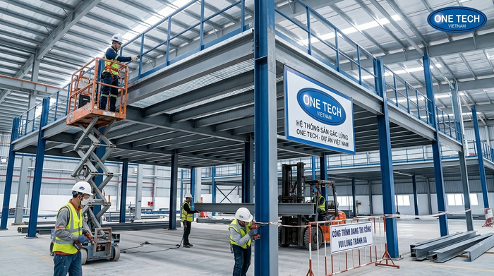 lắp đặt kệ sàn mezzanine Tuyên Quang tại kho thực tế