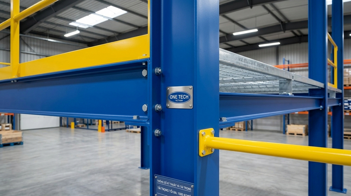 sơn tĩnh điện khung kệ sàn mezzanine chống rỉ bền màu