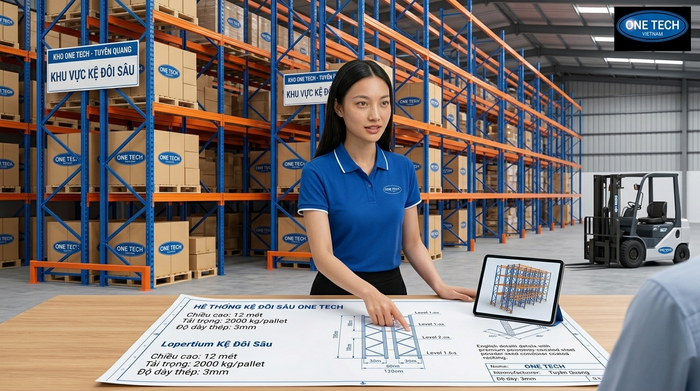Báo giá kệ Double Deep Tuyên Quang theo bản vẽ kho thực tế