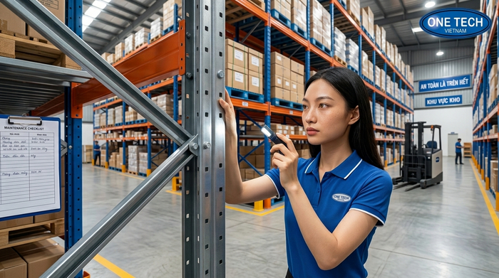 Bảo trì kệ kho thông minh sau lắp đặt tại kho hàng