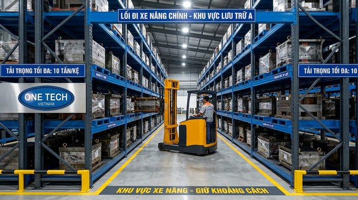 Bố trí lối đi xe nâng cho kệ khuôn Bố trí lối đi xe nâng cho kệ lưu trữ khuôn