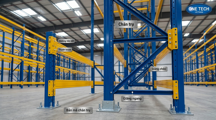 Chi tiết khung trụ kệ Double Deep chịu tải nặng
