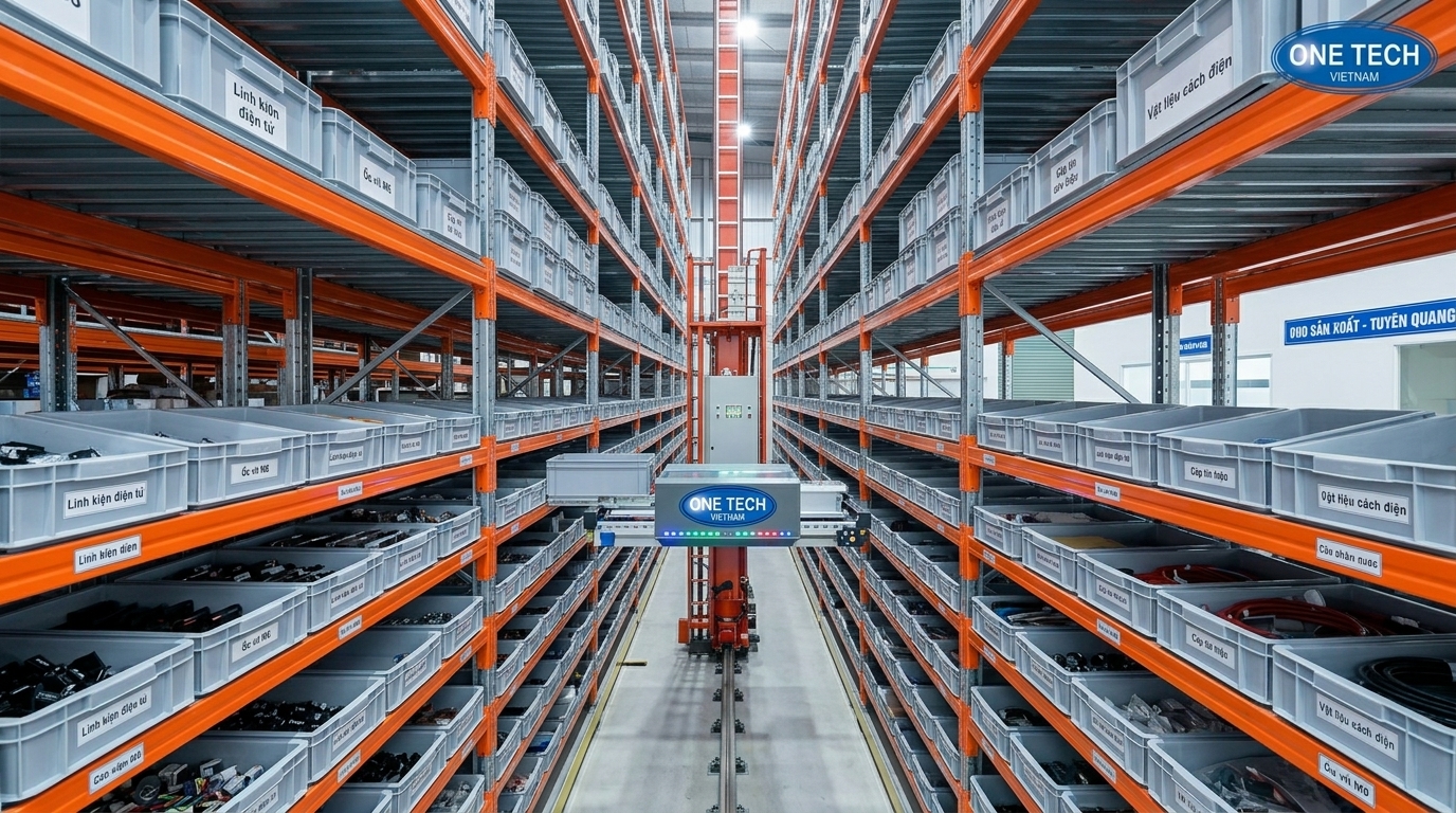 Kệ thông minh chịu tải cao cho kho vật tư tại Tuyên Quang Kệ kho ASRS Tuyên Quang cho kho vật tư và linh kiện sản xuất