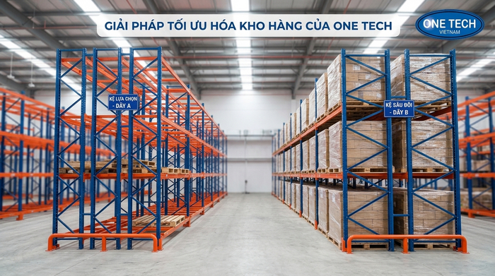 Hệ thống kệ Selective tối ưu không gian Kệ Selective và Double Deep tại kho hàng Tuyên Quang
