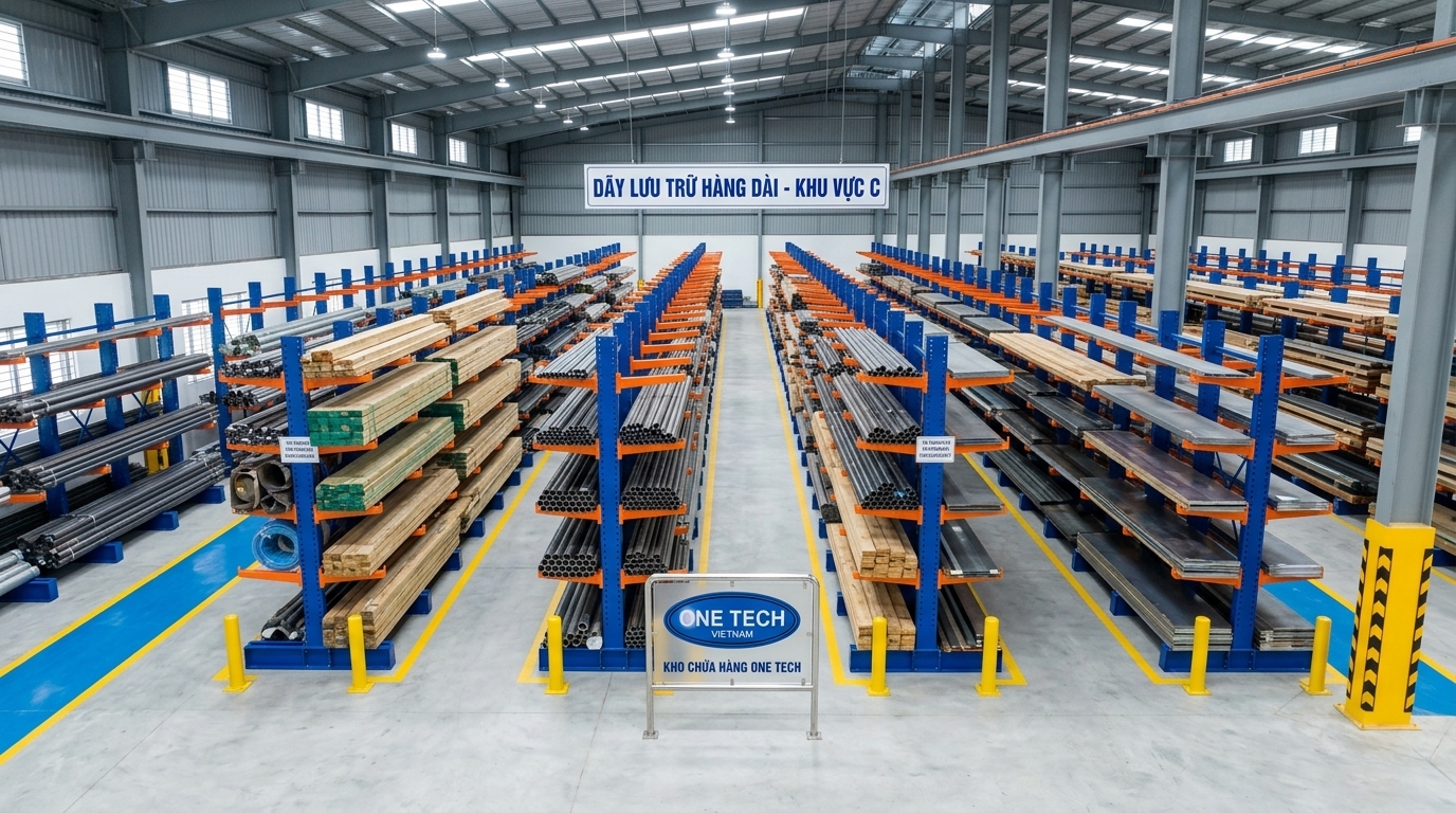 Bố trí mặt bằng kệ tay đỡ Tuyên Quang cho kho hàng dài