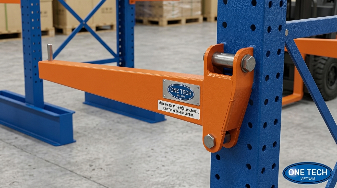 Chi tiết tay đỡ của kệ cantilever chịu tải tại Tuyên Quang