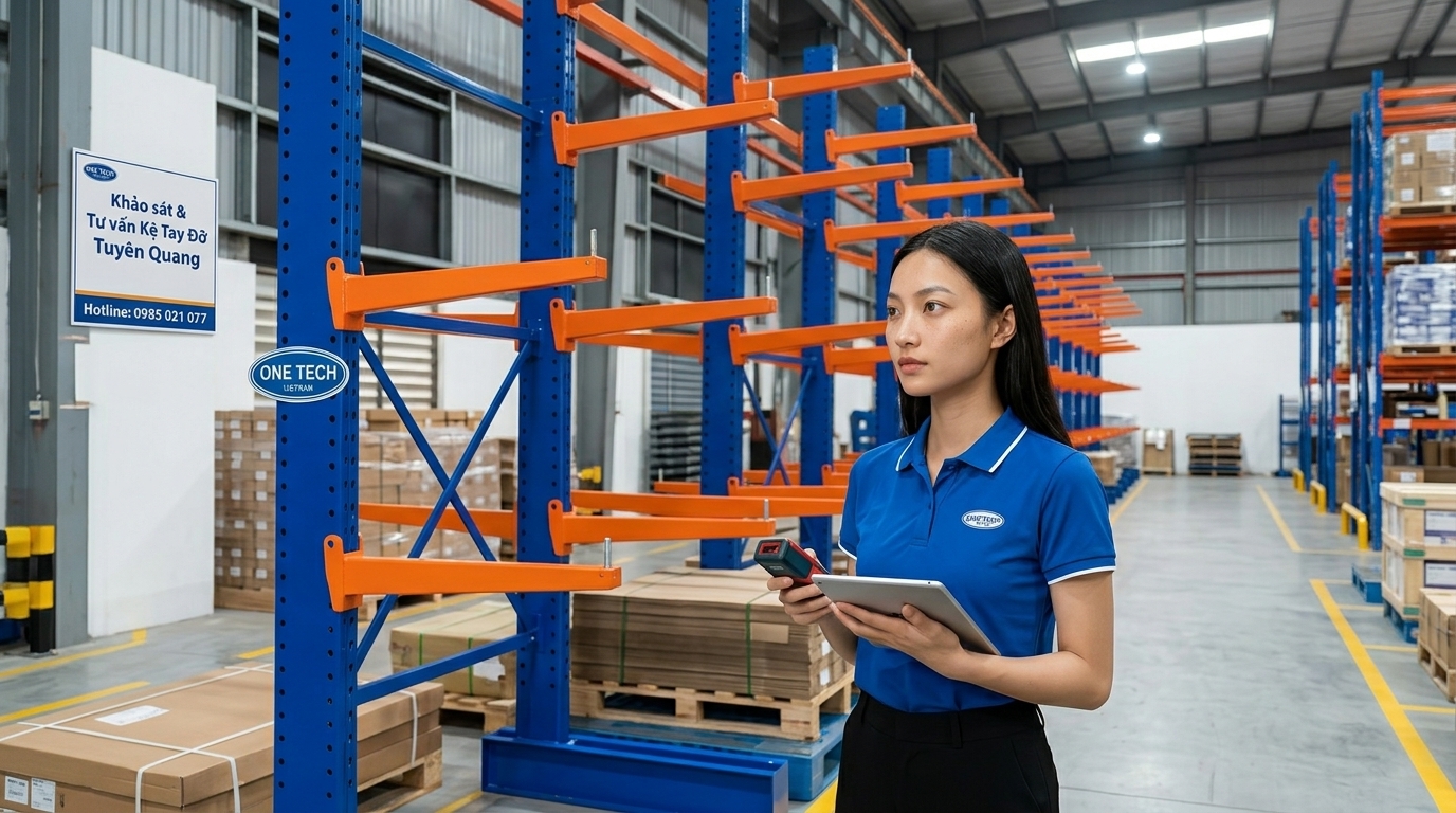 Khảo sát kho trước khi thiết kế kệ tay đỡ Tuyên Quang