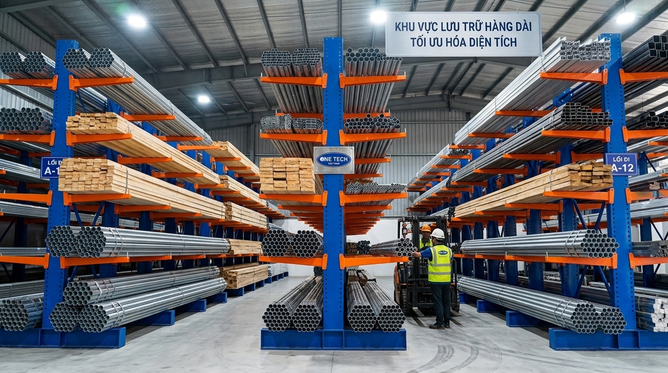 Kệ tay đỡ Tuyên Quang giúp tối ưu diện tích kho hàng dài
