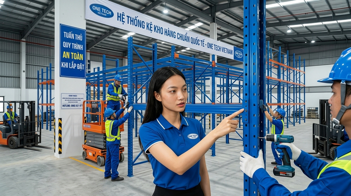 Lắp đặt kệ Double Deep Tuyên Quang an toàn trong kho công nghiệp