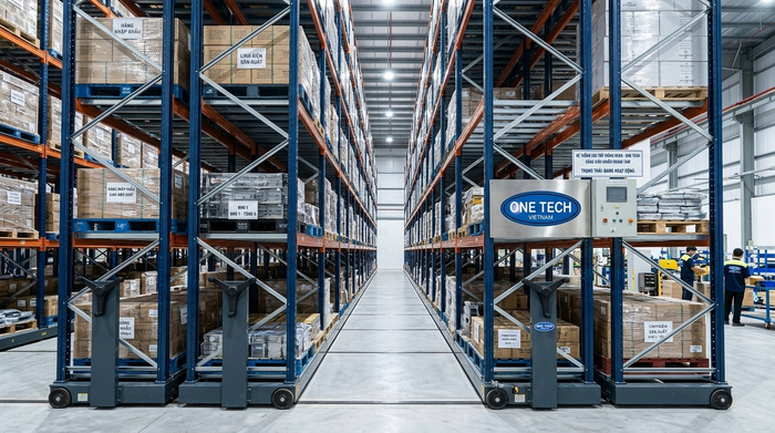 Mobile rack kệ di động cho kho mật độ cao