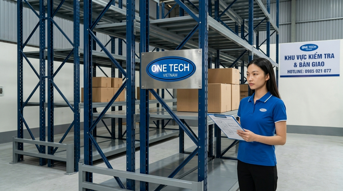 Đội ngũ thi công lắp đặt kệ kho OneTech Quy trình lắp đặt kệ công nghiệp chuẩn ISO của OneTech