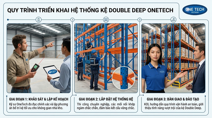 Quy trình lắp đặt kệ Double Deep Tuyên Quang từ khảo sát đến bàn giao