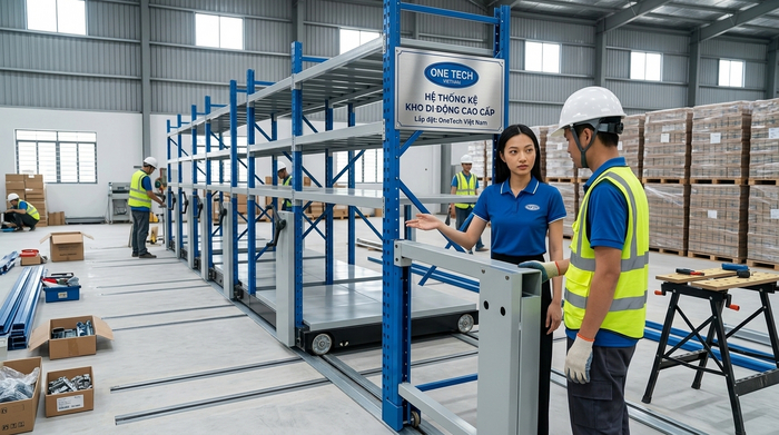 Quy trình lắp đặt kệ kho di động OneTech tại Tuyên Quang