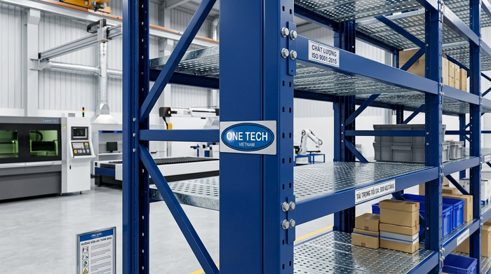 Công nghệ sơn tĩnh điện kệ kho hàng Quy trình sơn tĩnh điện đạt chuẩn ISO tại nhà máy OneTech