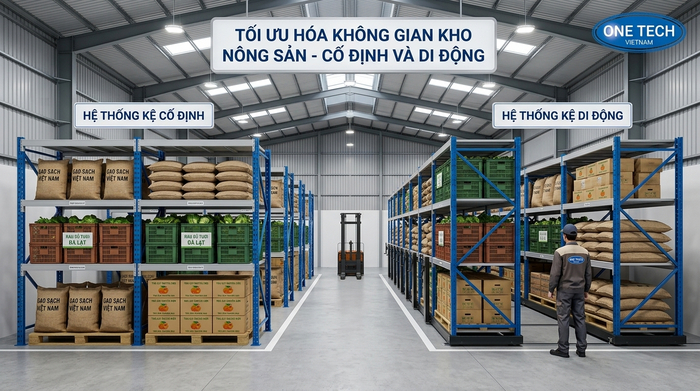 So sánh kệ kho di động và kệ cố định trong kho hàng