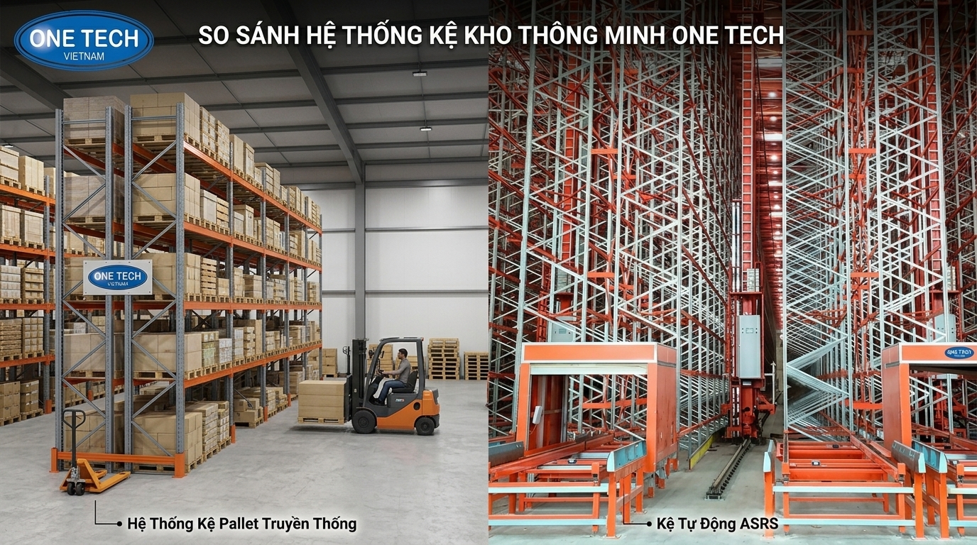 So sánh chi phí vận hành giữa kệ truyền thống và ASRS So sánh kệ kho truyền thống và kệ kho ASRS Tuyên Quang