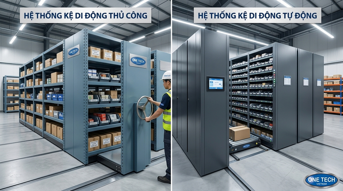 So sánh kệ tự động hóa và kệ thủ công trong kho hàng