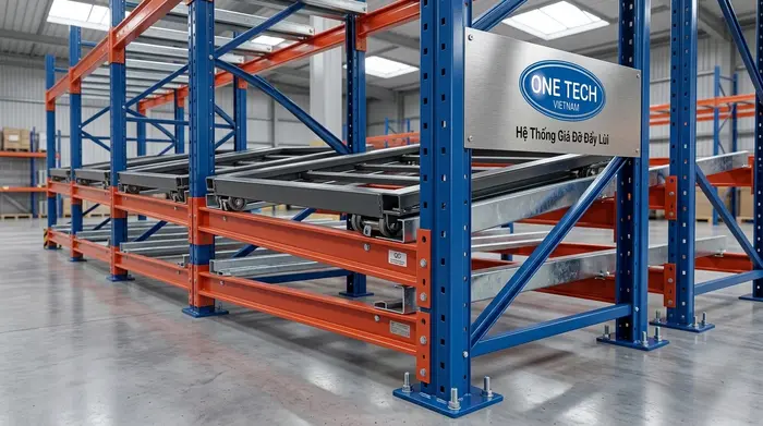 Thông số thiết kế kệ push back cho kho pallet tại Tuyên Quang