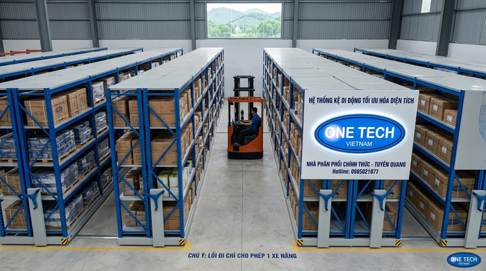 Kệ kho di động giúp tối ưu diện tích kho tại Tuyên Quang