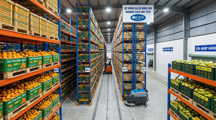 Kệ Narrow Aisle tại Hàm Yên Tuyên Quang Ứng dụng kệ Narrow Aisle tại Hàm Yên Tuyên Quang cho kho cam và nông sản