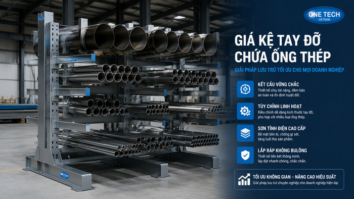 Báo giá kệ để ống thép theo kích thước và tải trọng