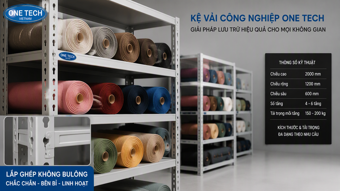 Báo giá kệ để vải Tuyên Quang theo kích thước và tải trọng