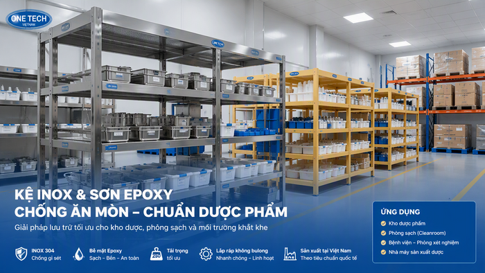 Kệ kho y tế inox chống rỉ tại Tuyên Quang