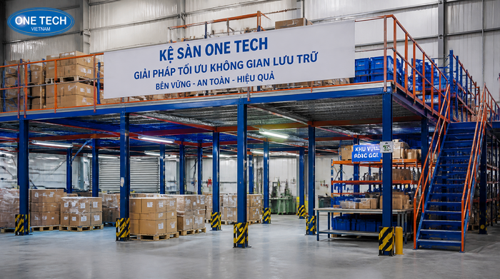 Kệ sàn mezzanine tăng diện tích kho tại Tuyên Quang