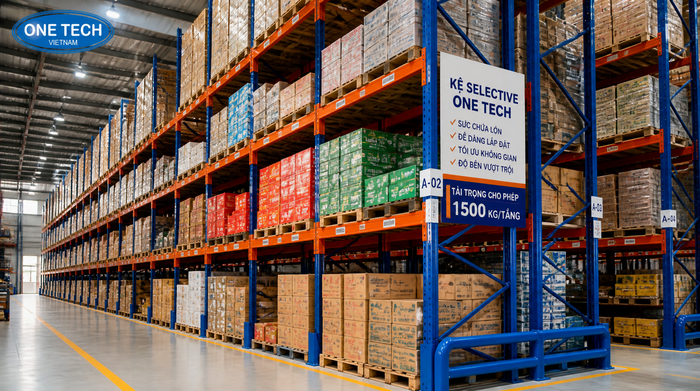 Kệ Selective cho kho logistics nhiều mã hàng tại Tuyên Quang