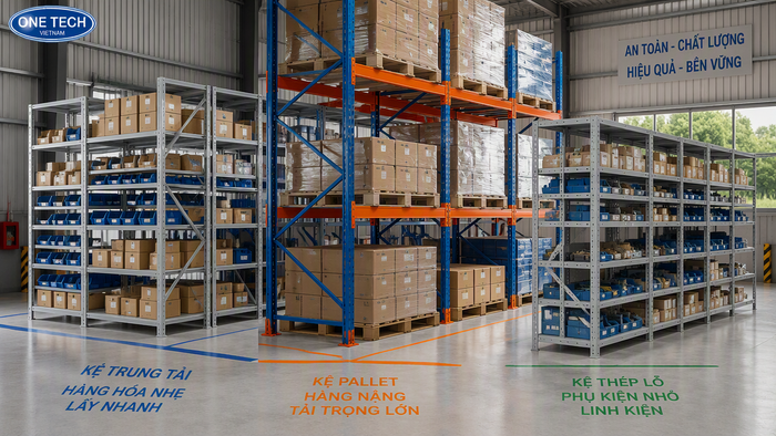 So sánh kệ xếp chồng và kệ pallet trong kho hàng Tuyên Quang