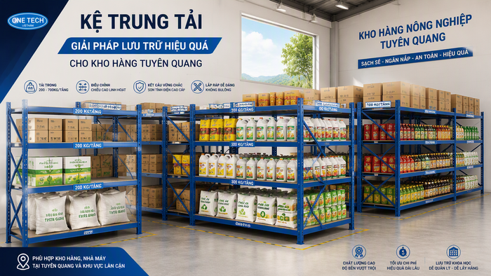 Kệ trung tải giá rẻ Tuyên Quang cho kho hàng tối ưu diện tích Kệ trung tải giá rẻ Tuyên Quang dùng cho kho hàng vừa và nhỏ