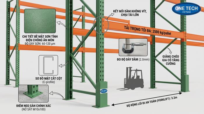 Tải trọng, vật liệu và an toàn của kệ kho FMCG Tiêu chí kỹ thuật khi chọn kệ kho FMCG Tuyên Quang